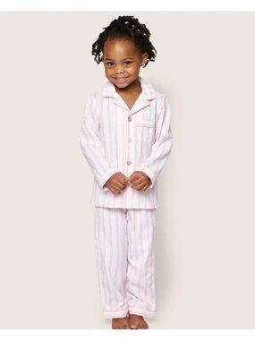 Petite Plume Girls Pink and White Striped Pajama Set, Size 12